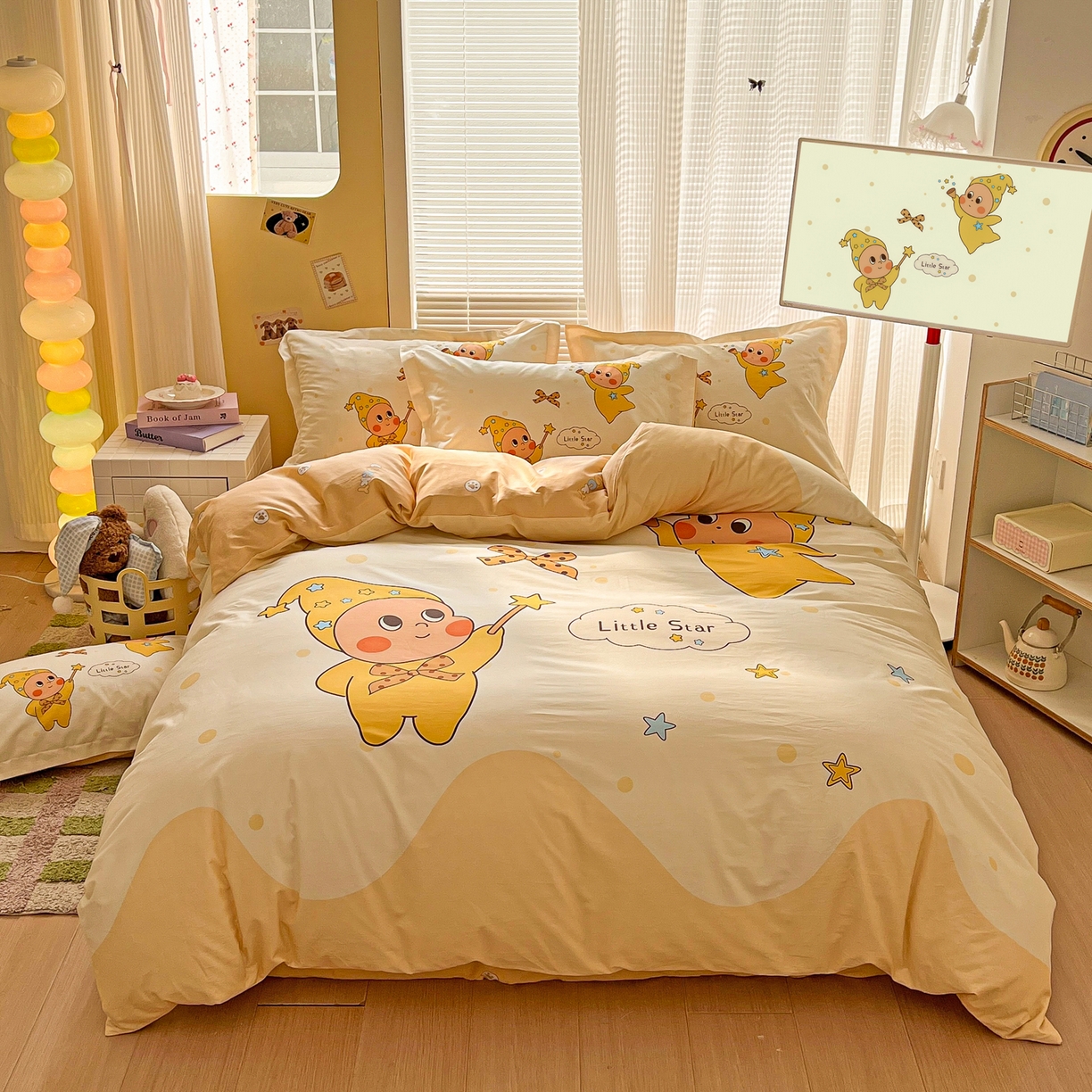 91家纺网 家纺一手货源 找家纺 浩诚 2026新款星星人全棉纯棉卡通四件套（汇总） 星空