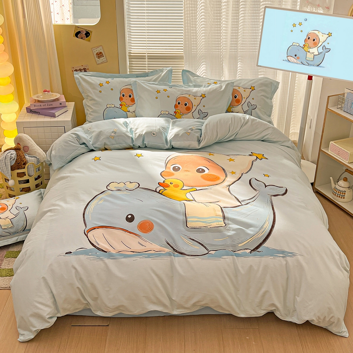 91家纺网 家纺一手货源 找家纺 浩诚 2026新款星星人全棉纯棉卡通四件套（汇总） 星游