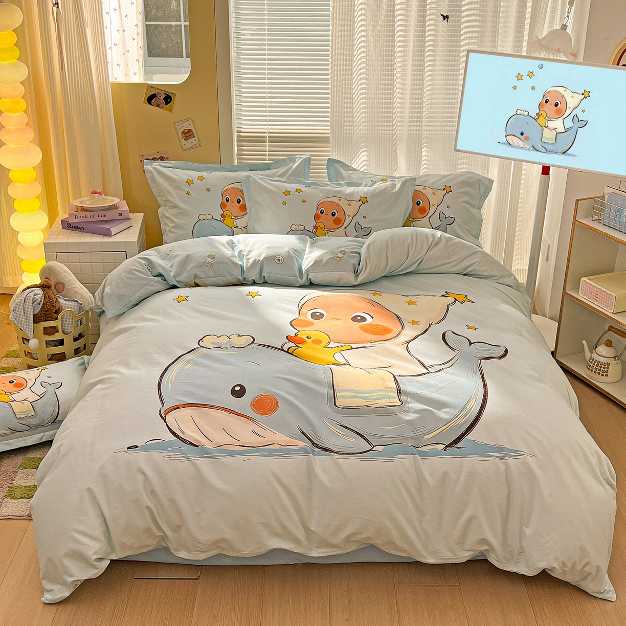 91家纺网 家纺一手货源 找家纺 浩诚 2026新款星星人全棉纯棉卡通四件套（汇总） 星游