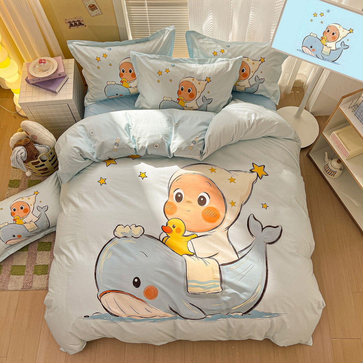 91家纺网 家纺一手货源 找家纺 浩诚 2026新款星星人全棉纯棉卡通四件套（汇总） 星游