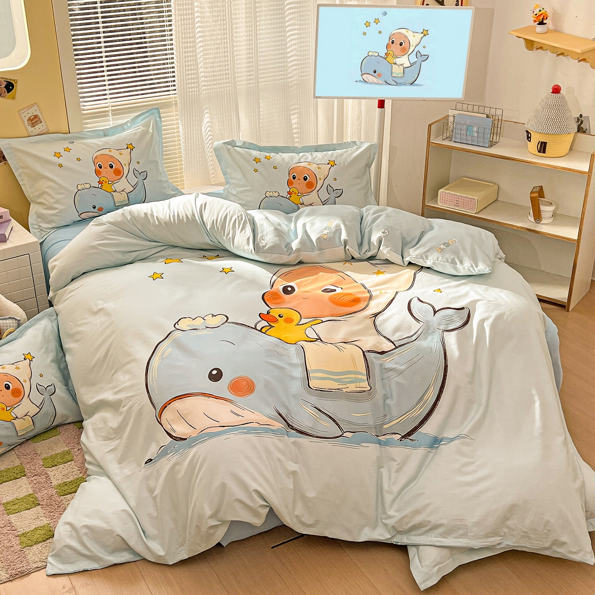 91家纺网 家纺一手货源 找家纺 浩诚 2026新款星星人全棉纯棉卡通四件套（汇总） 星游