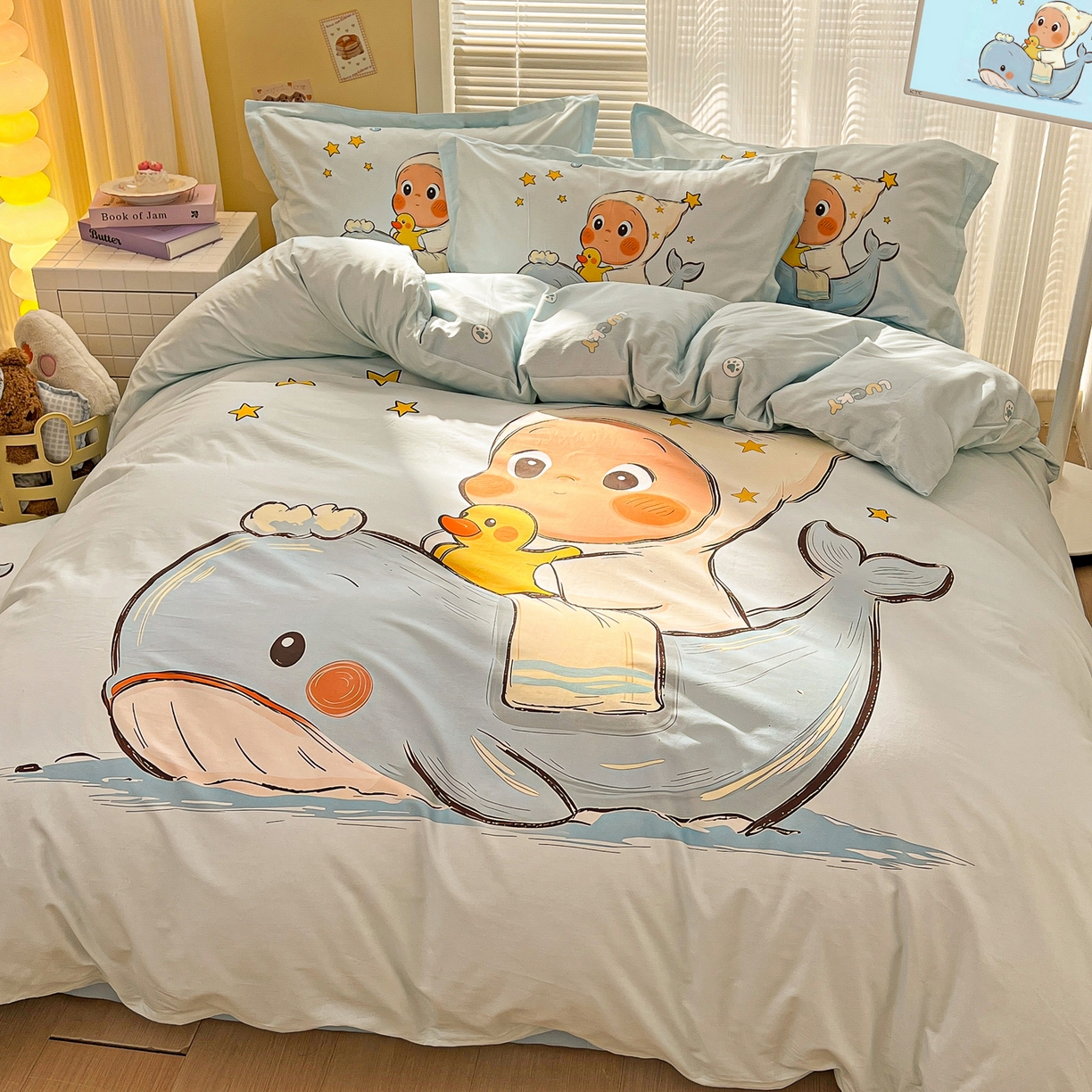 91家纺网 家纺一手货源 找家纺 浩诚 2026新款星星人全棉纯棉卡通四件套（汇总） 星游