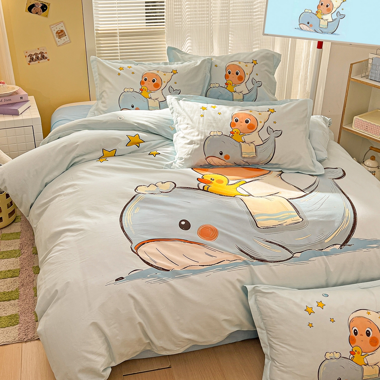 91家纺网 家纺一手货源 找家纺 浩诚 2026新款星星人全棉纯棉卡通四件套（汇总） 星游