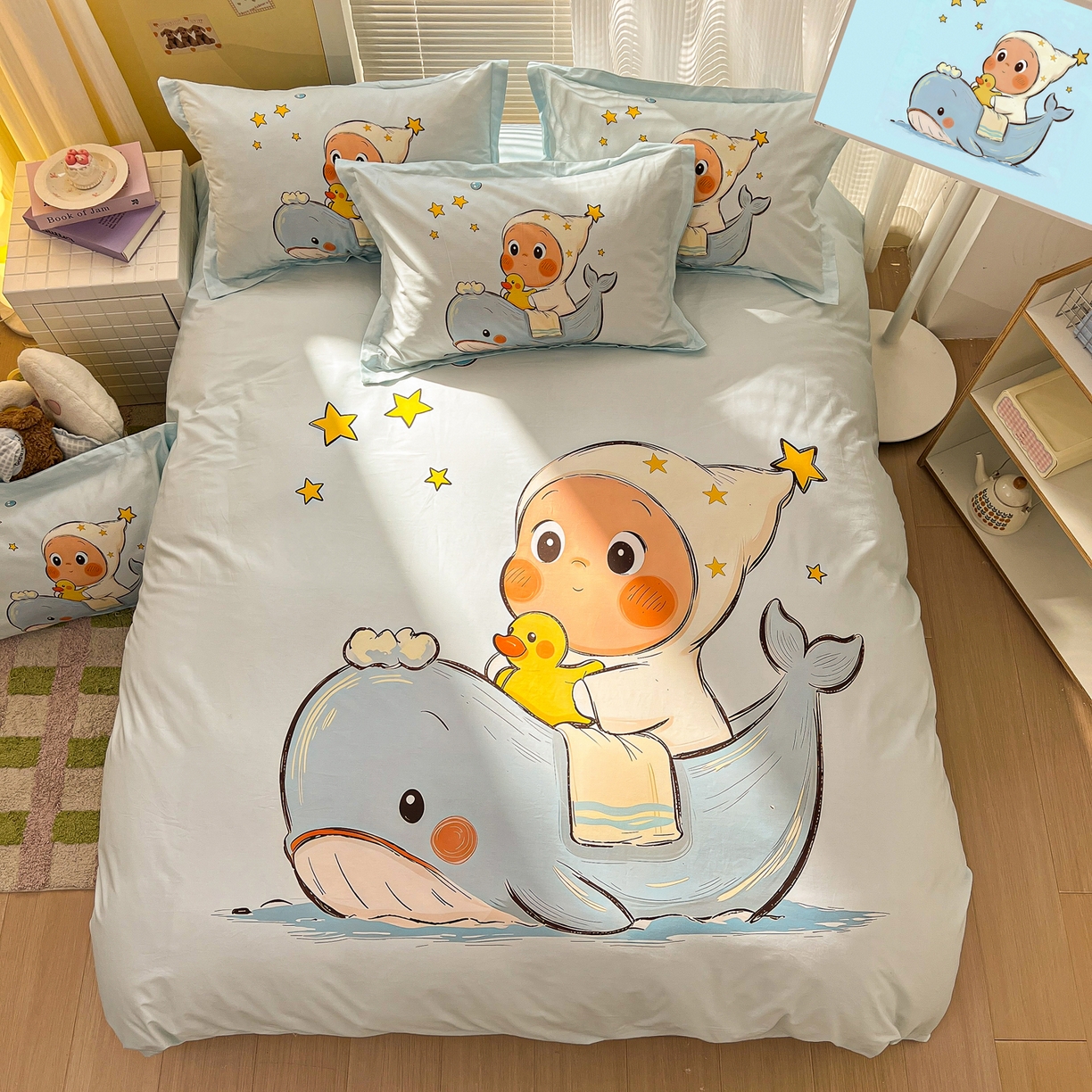 91家纺网 家纺一手货源 找家纺 浩诚 2026新款星星人全棉纯棉卡通四件套（汇总） 星游