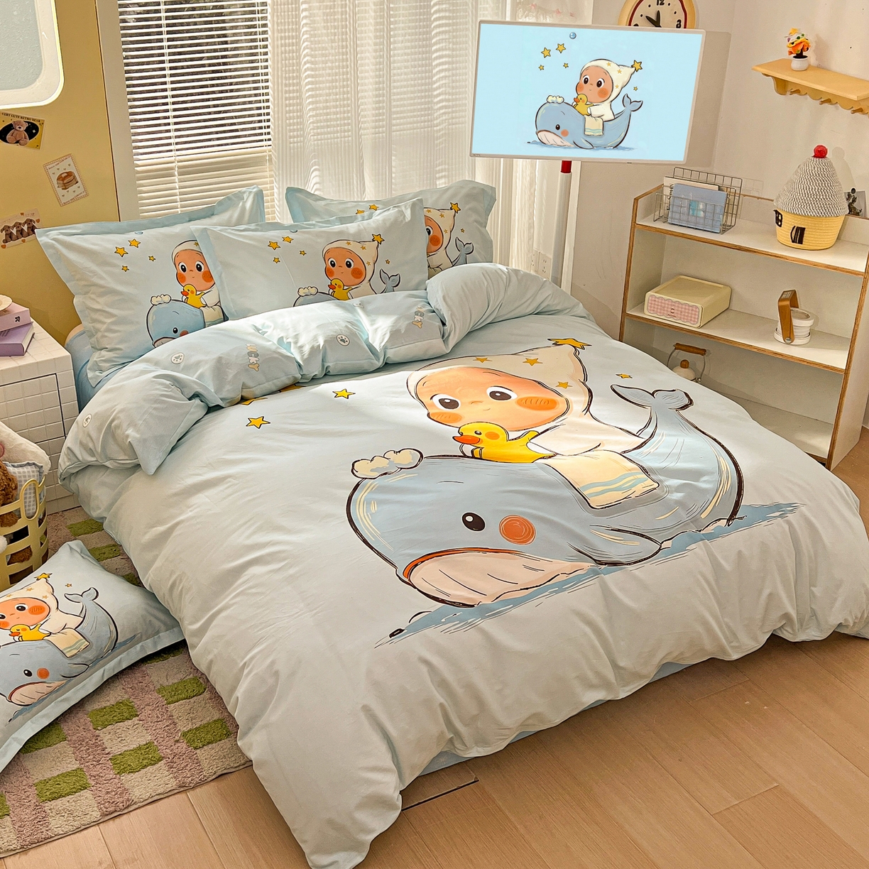 91家纺网 家纺一手货源 找家纺 浩诚 2026新款星星人全棉纯棉卡通四件套（汇总） 星游