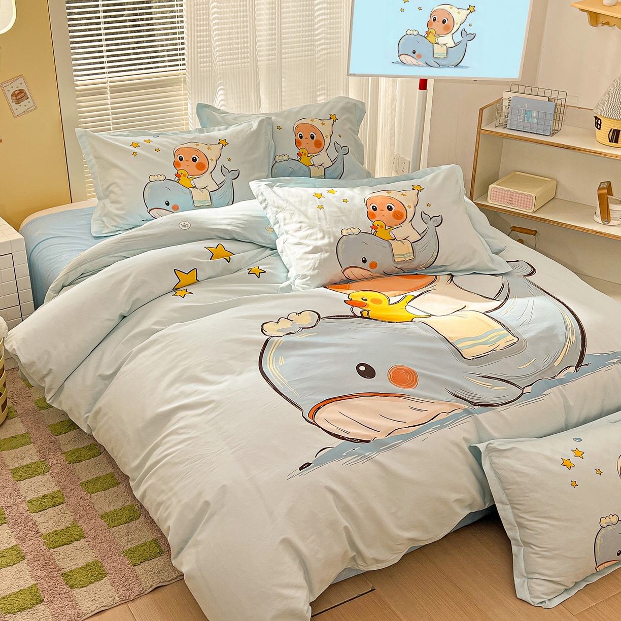 91家纺网 家纺一手货源 找家纺 浩诚 2026新款星星人全棉纯棉卡通四件套（汇总） 星游