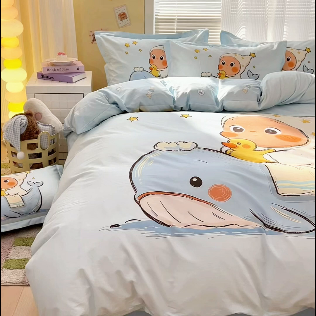 91家纺网 家纺一手货源 找家纺 浩诚 2026新款星星人全棉纯棉卡通四件套（汇总） 星游
