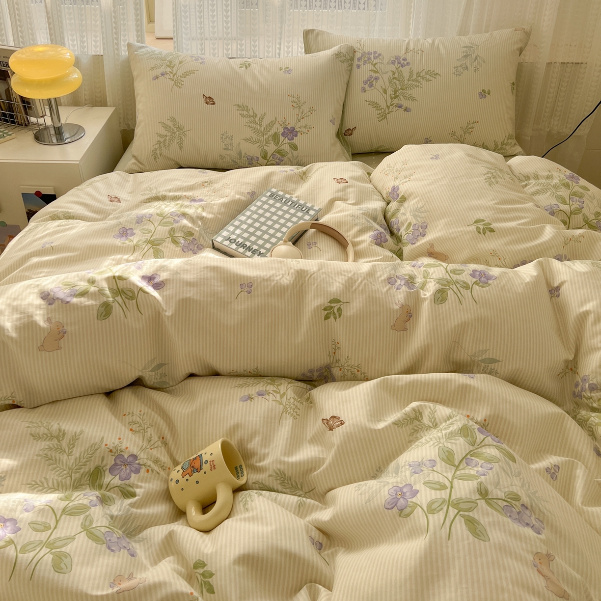 91家纺网 家纺一手货源 找家纺 漫时光 2026新款全棉纯棉印花四件套 艾薇