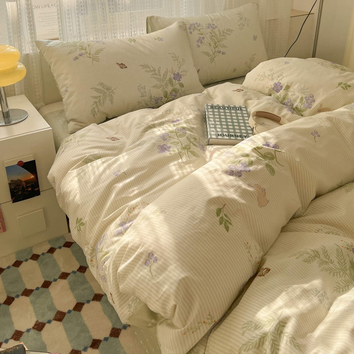 91家纺网 家纺一手货源 找家纺 漫时光 2026新款全棉纯棉印花四件套 艾薇