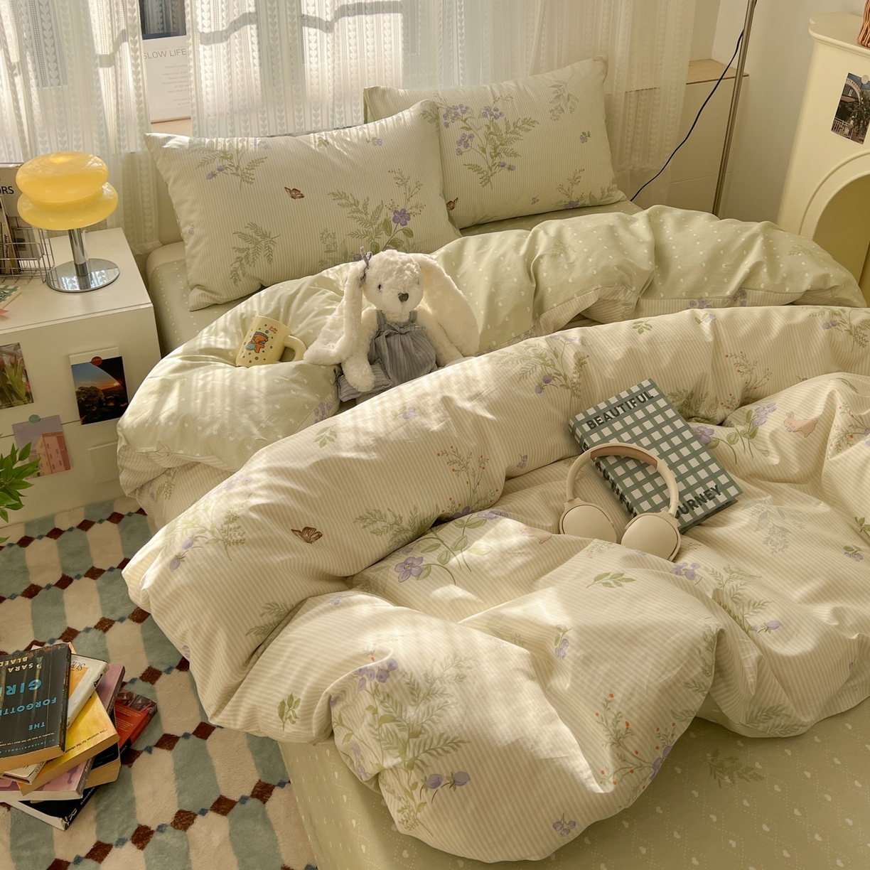 91家纺网 家纺一手货源 找家纺 漫时光 2026新款全棉纯棉印花四件套 艾薇