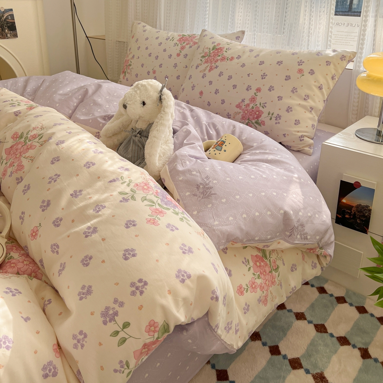 漫时光 2026新款全棉纯棉印花四件套 春日花语