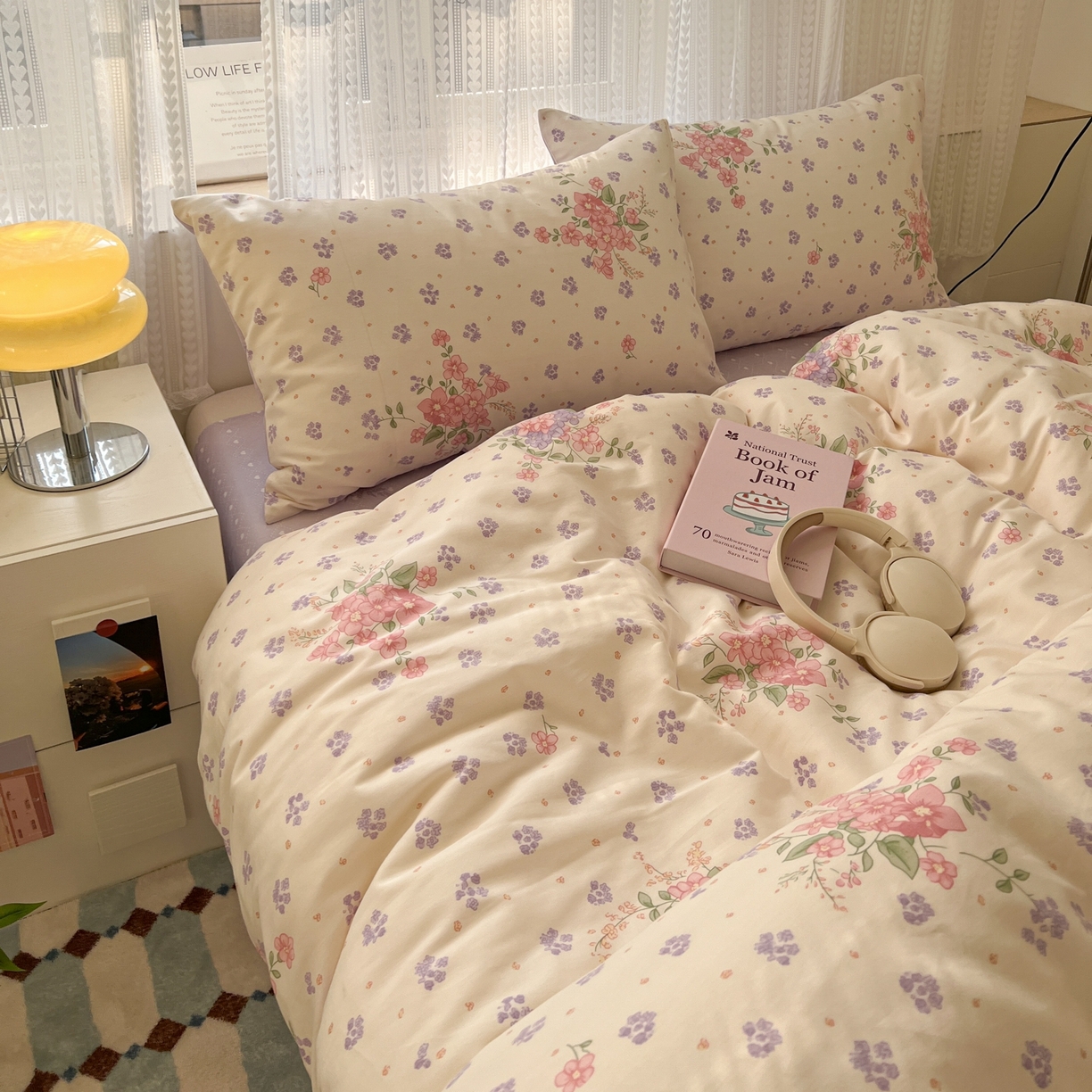 91家纺网 家纺一手货源 找家纺 漫时光 2026新款全棉纯棉印花四件套 春日花语