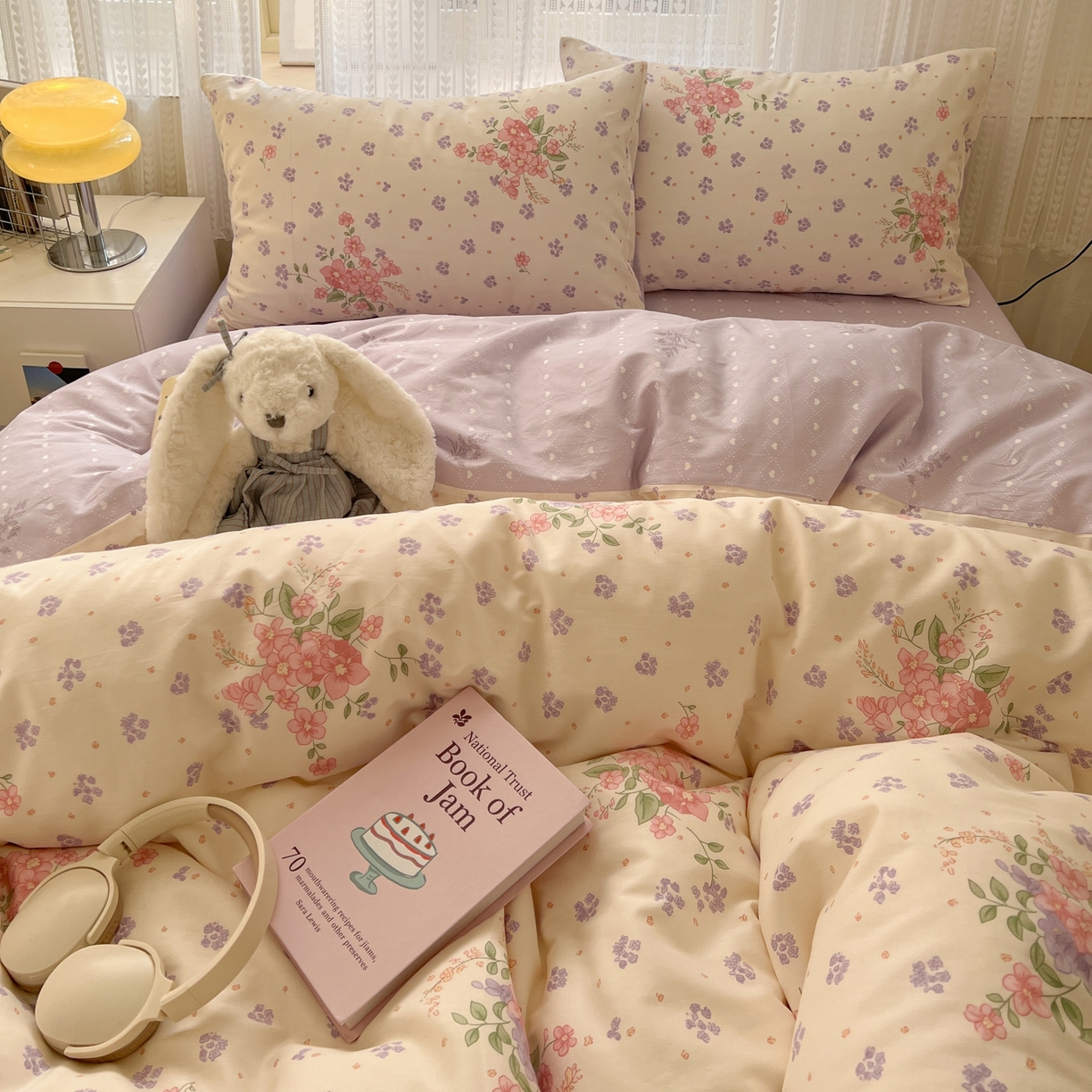 91家纺网 家纺一手货源 找家纺 漫时光 2026新款全棉纯棉印花四件套 春日花语