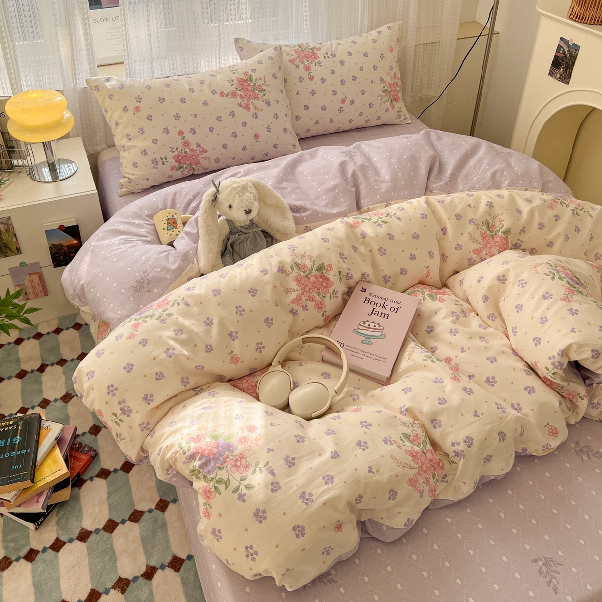 91家纺网 家纺一手货源 找家纺 漫时光 2026新款全棉纯棉印花四件套 春日花语