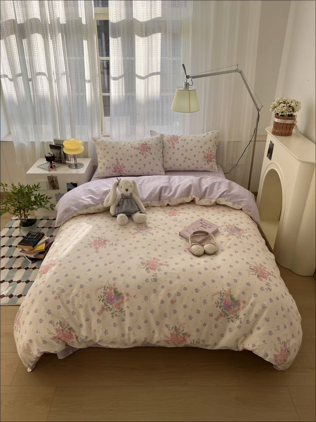 91家纺网 家纺一手货源 找家纺 漫时光 2026新款全棉纯棉印花四件套 春日花语