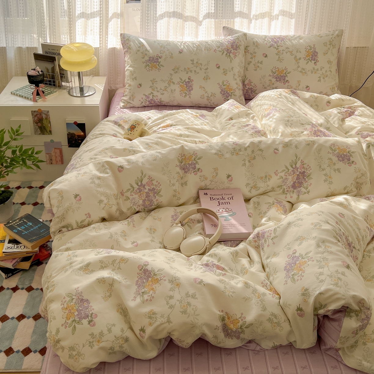 91家纺网 家纺一手货源 找家纺 漫时光 2026新款全棉纯棉印花四件套 花间集