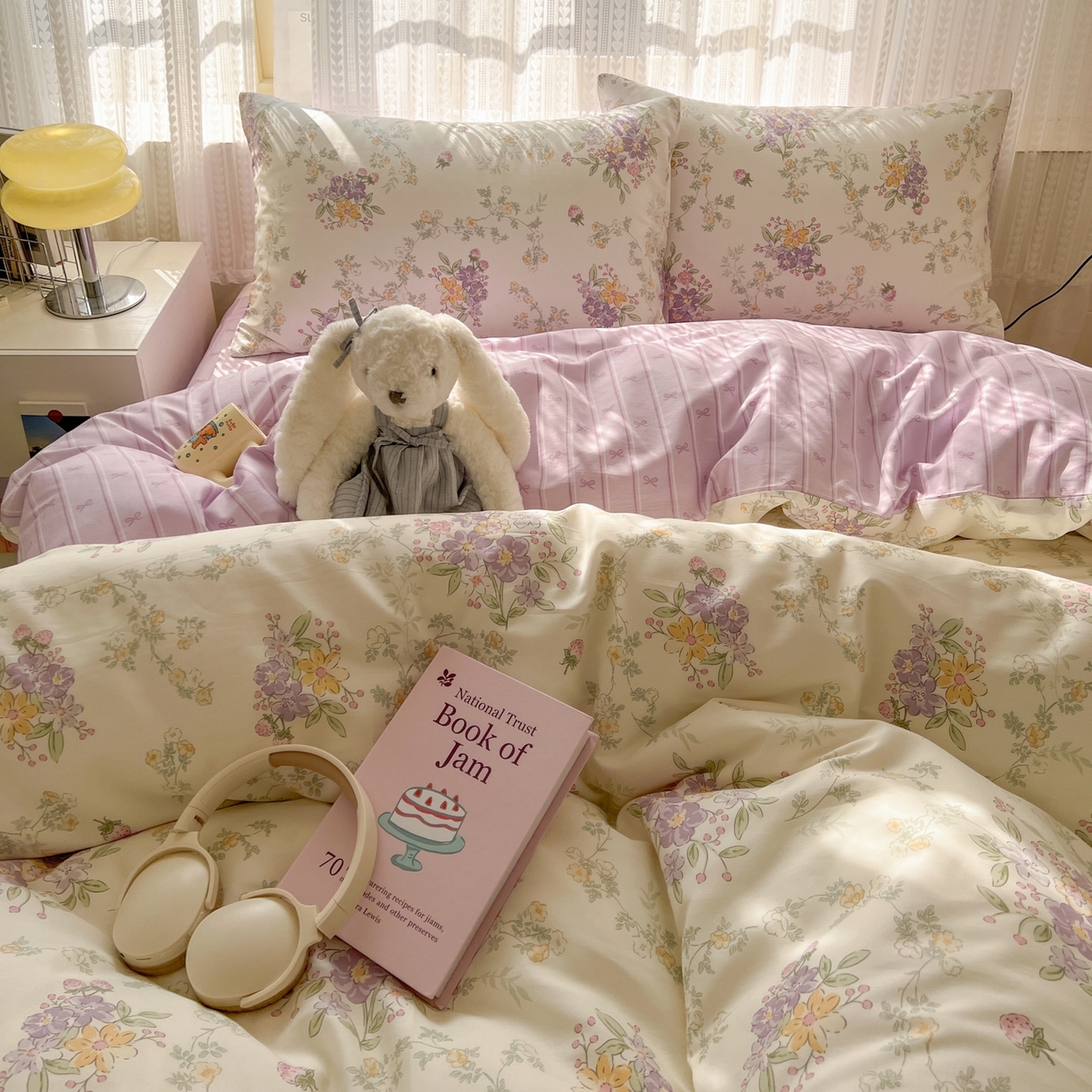 91家纺网 家纺一手货源 找家纺 漫时光 2026新款全棉纯棉印花四件套 花间集