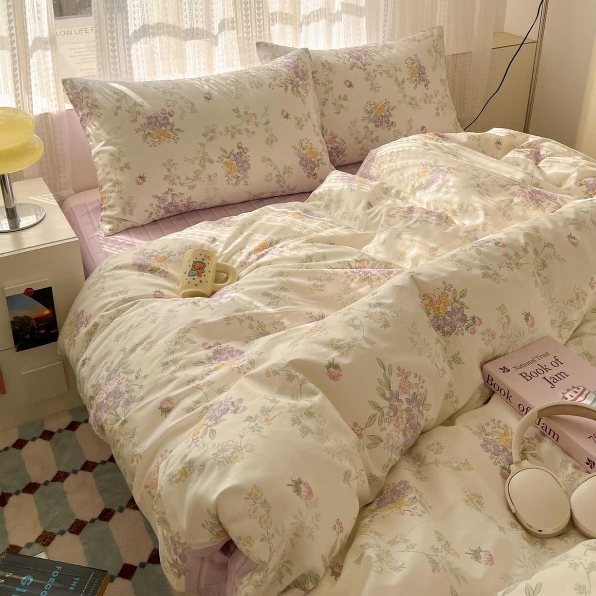 91家纺网 家纺一手货源 找家纺 漫时光 2026新款全棉纯棉印花四件套 花间集