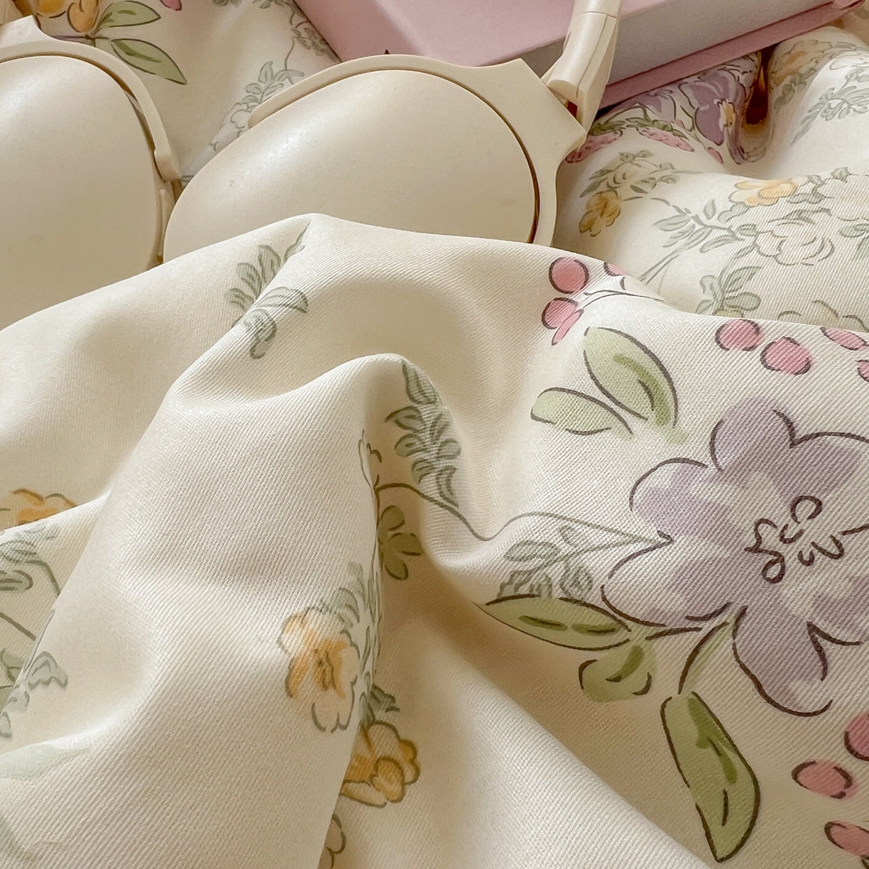 91家纺网 家纺一手货源 找家纺 漫时光 2026新款全棉纯棉印花四件套 花间集