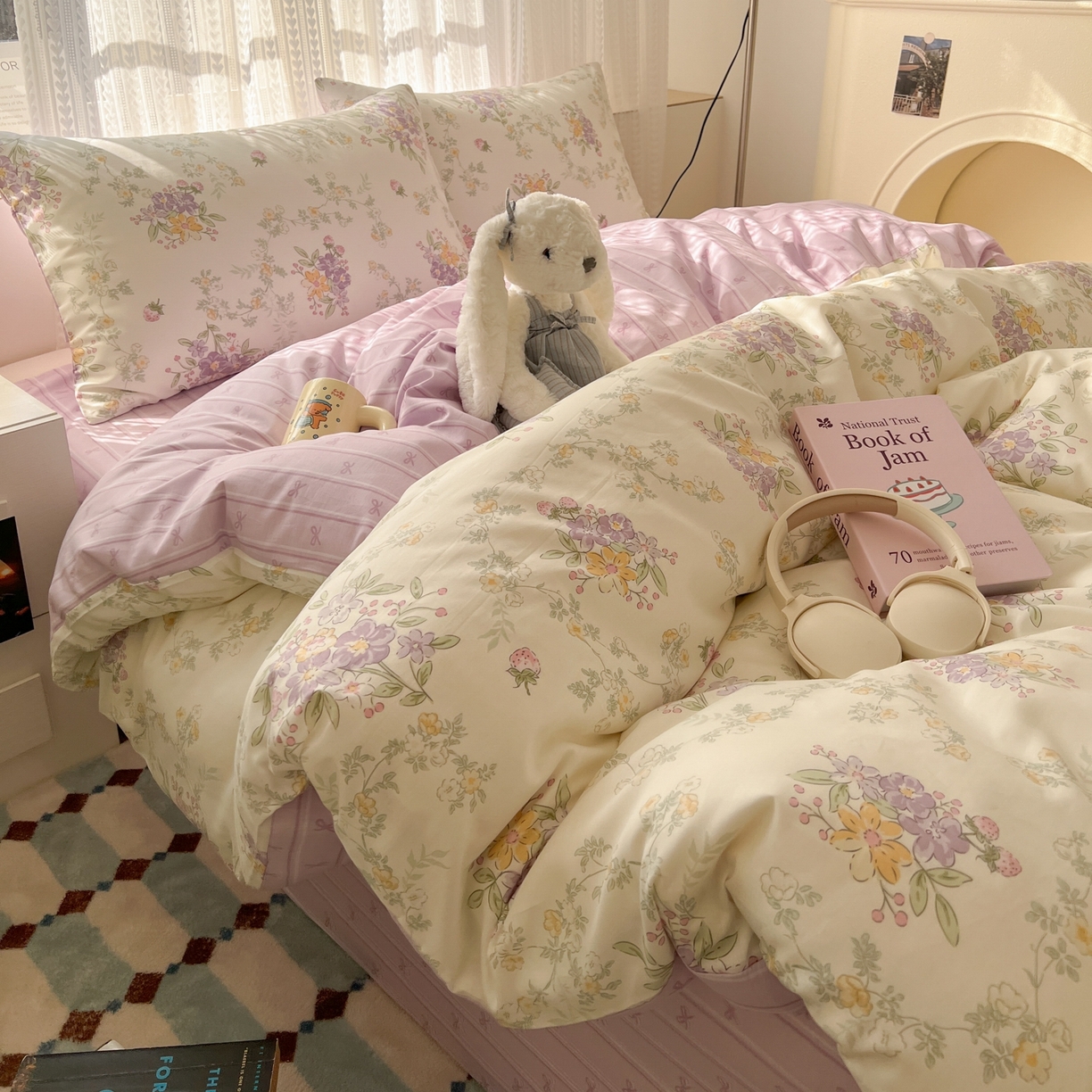 91家纺网 家纺一手货源 找家纺 漫时光 2026新款全棉纯棉印花四件套 花间集