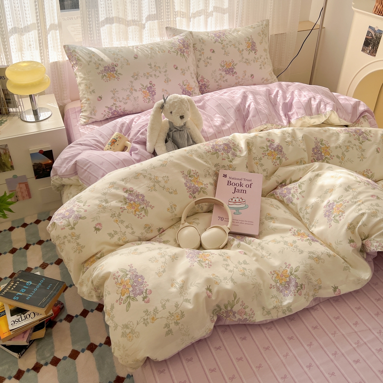 91家纺网 家纺一手货源 找家纺 漫时光 2026新款全棉纯棉印花四件套 花间集