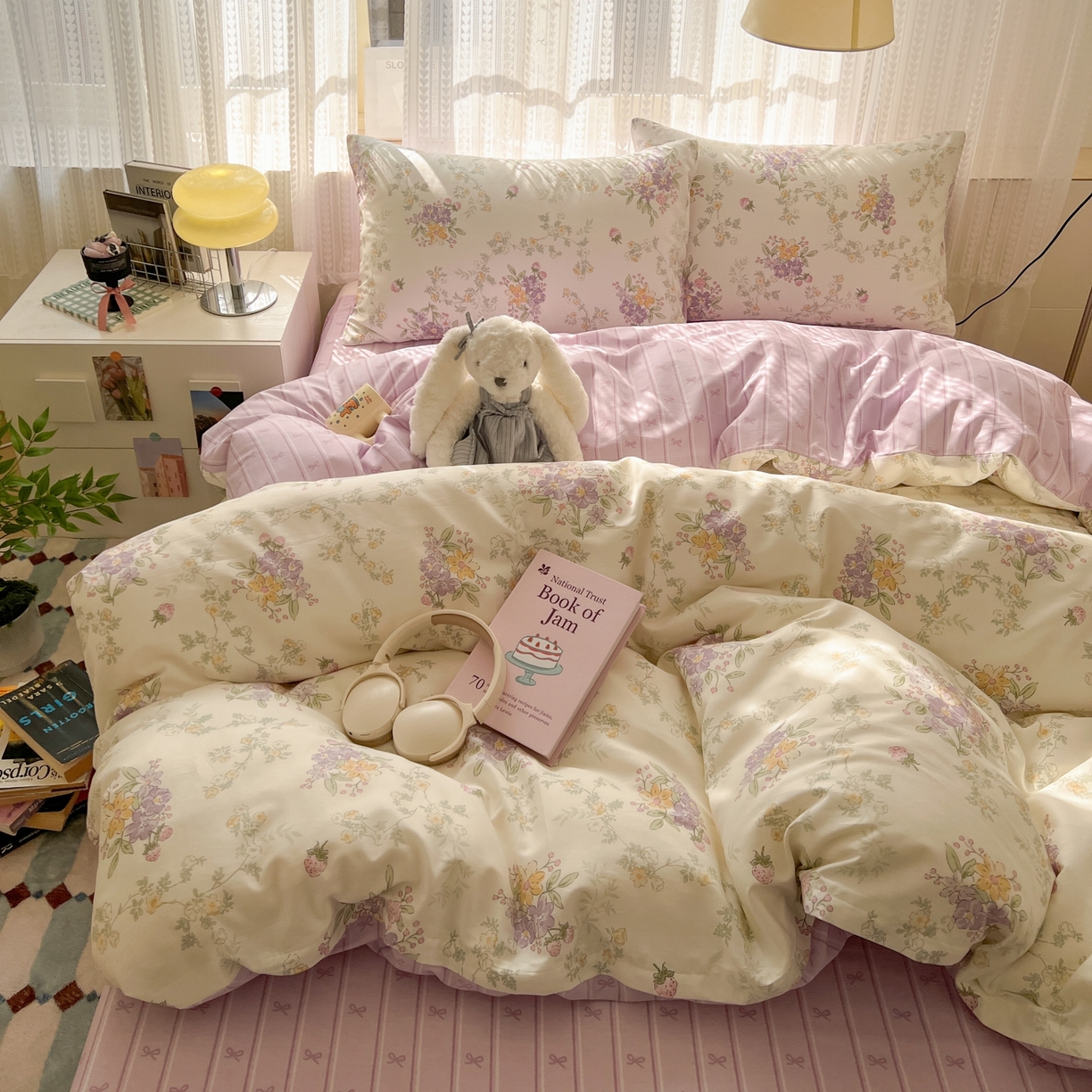 91家纺网 家纺一手货源 找家纺 漫时光 2026新款全棉纯棉印花四件套 花间集