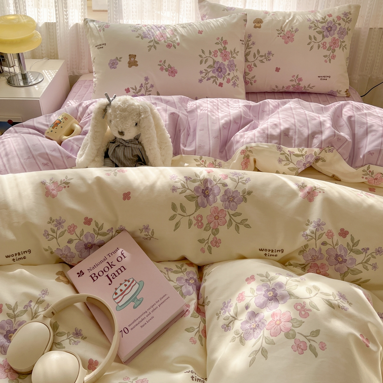 91家纺网 家纺一手货源 找家纺 漫时光 2026新款全棉纯棉印花四件套 花梦境