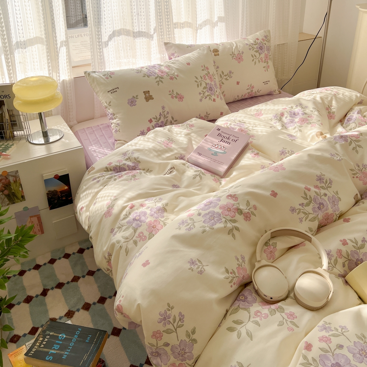 91家纺网 家纺一手货源 找家纺 漫时光 2026新款全棉纯棉印花四件套 花梦境