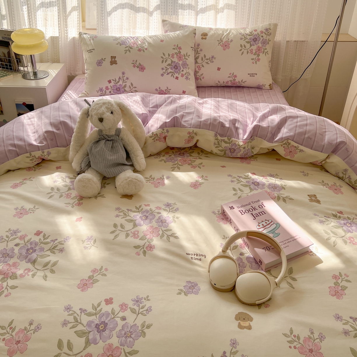 91家纺网 家纺一手货源 找家纺 漫时光 2026新款全棉纯棉印花四件套 花梦境