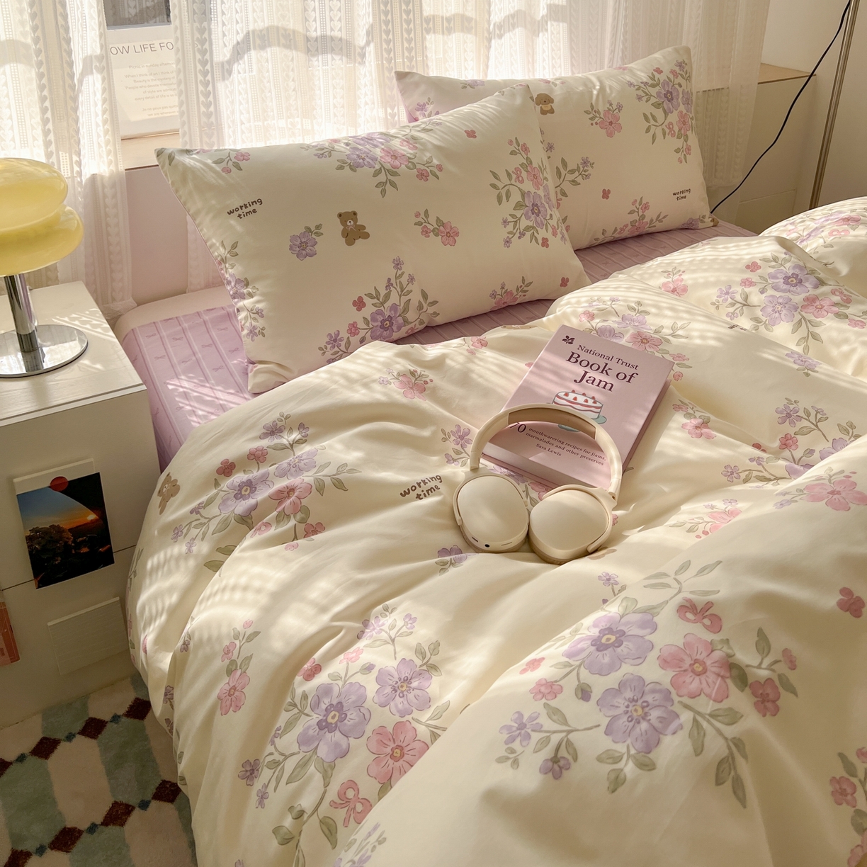 91家纺网 家纺一手货源 找家纺 漫时光 2026新款全棉纯棉印花四件套 花梦境