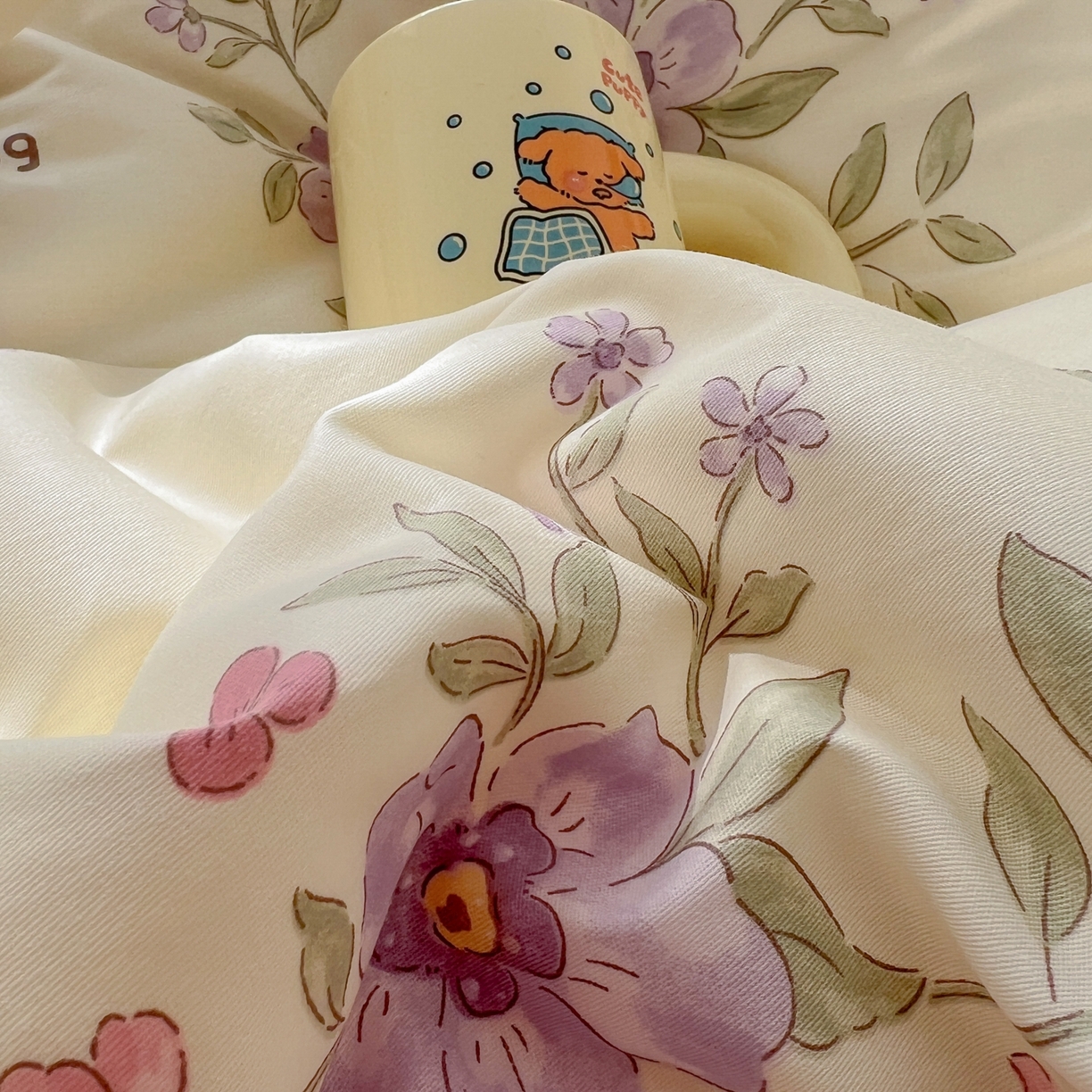 91家纺网 家纺一手货源 找家纺 漫时光 2026新款全棉纯棉印花四件套 花梦境