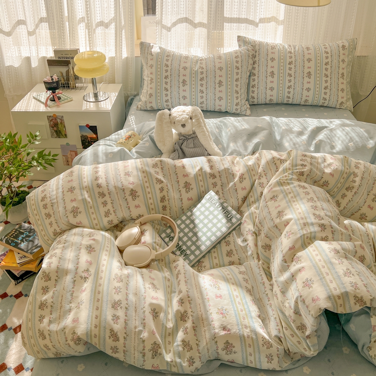 91家纺网 家纺一手货源 找家纺 漫时光 2026新款全棉纯棉印花四件套 花颜