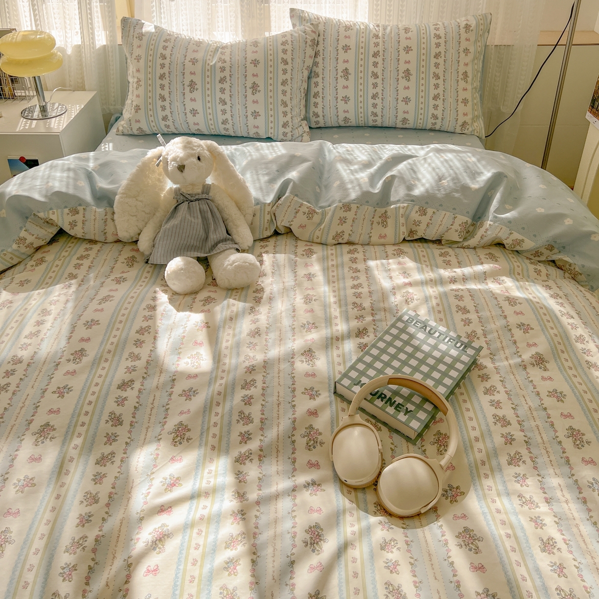 91家纺网 家纺一手货源 找家纺 漫时光 2026新款全棉纯棉印花四件套 花颜