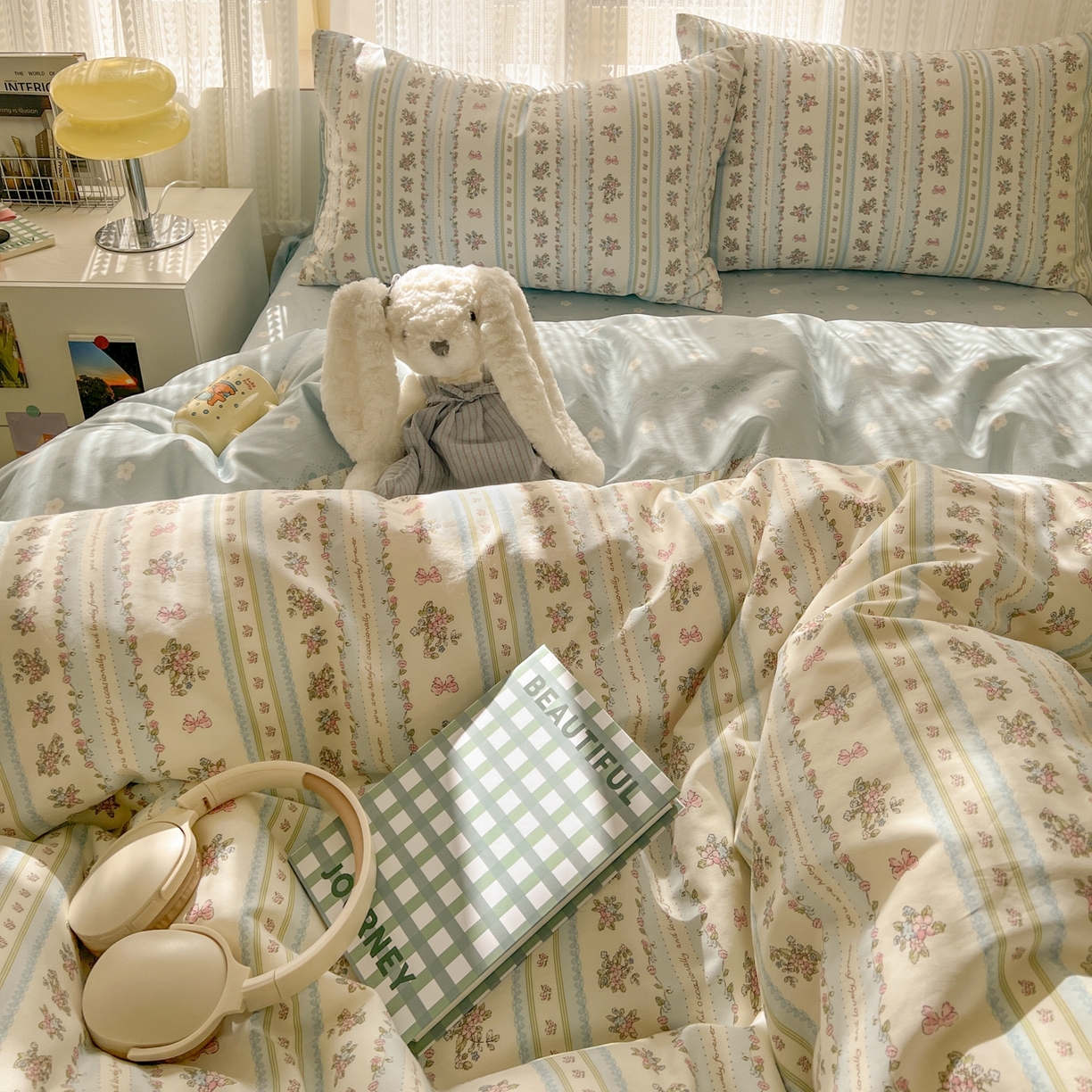 91家纺网 家纺一手货源 找家纺 漫时光 2026新款全棉纯棉印花四件套 花颜