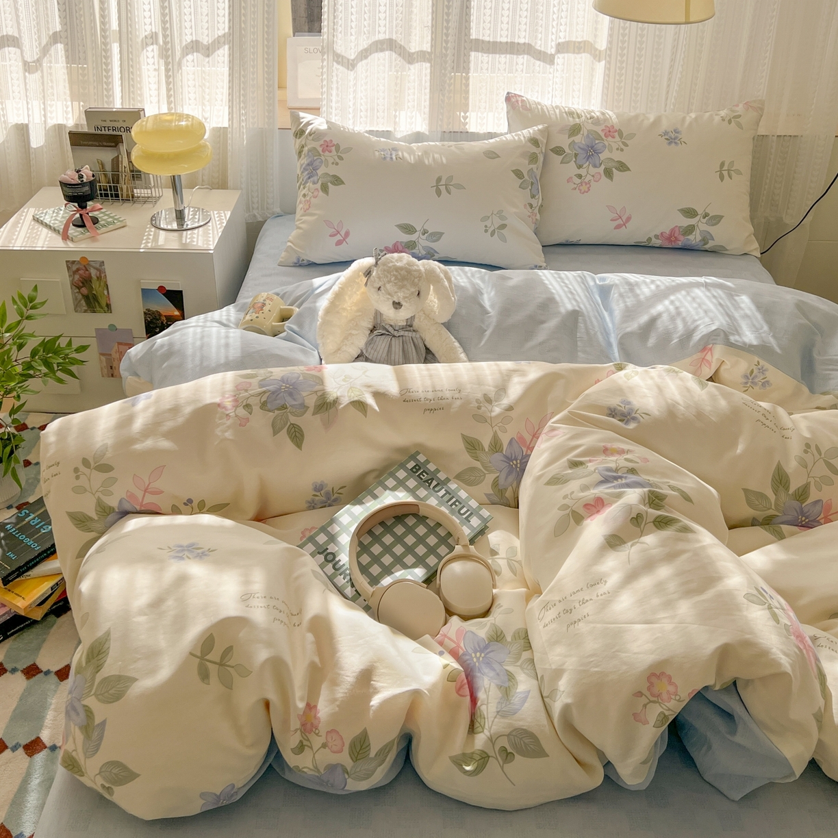 91家纺网 家纺一手货源 找家纺 漫时光 2026新款全棉纯棉印花四件套 花语录