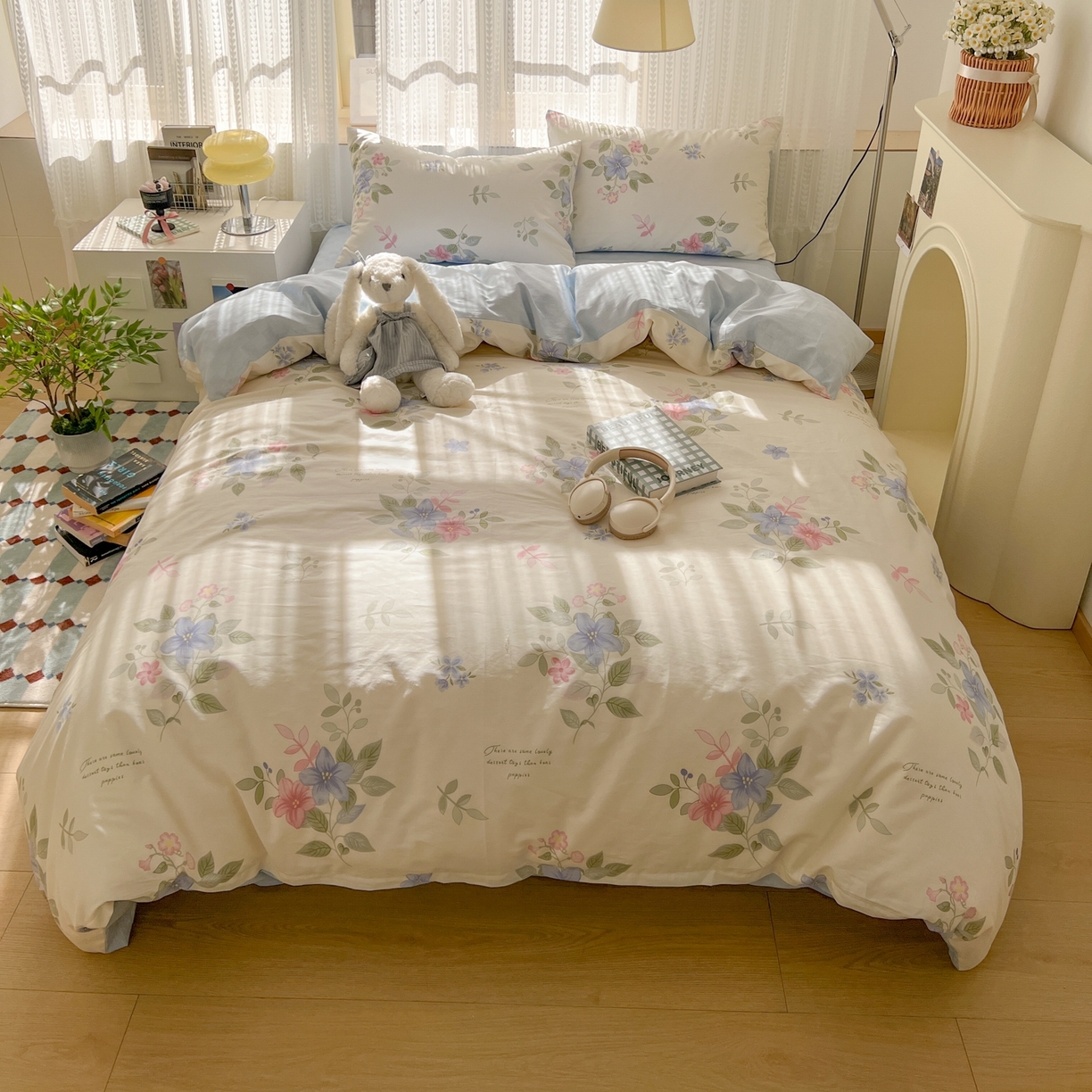 91家纺网 家纺一手货源 找家纺 漫时光 2026新款全棉纯棉印花四件套 花语录