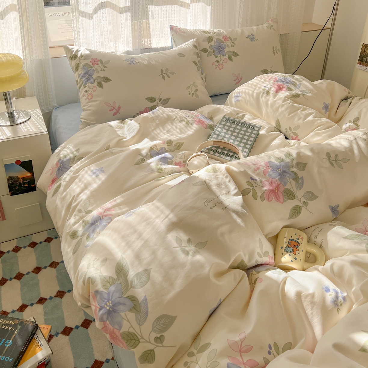 91家纺网 家纺一手货源 找家纺 漫时光 2026新款全棉纯棉印花四件套 花语录