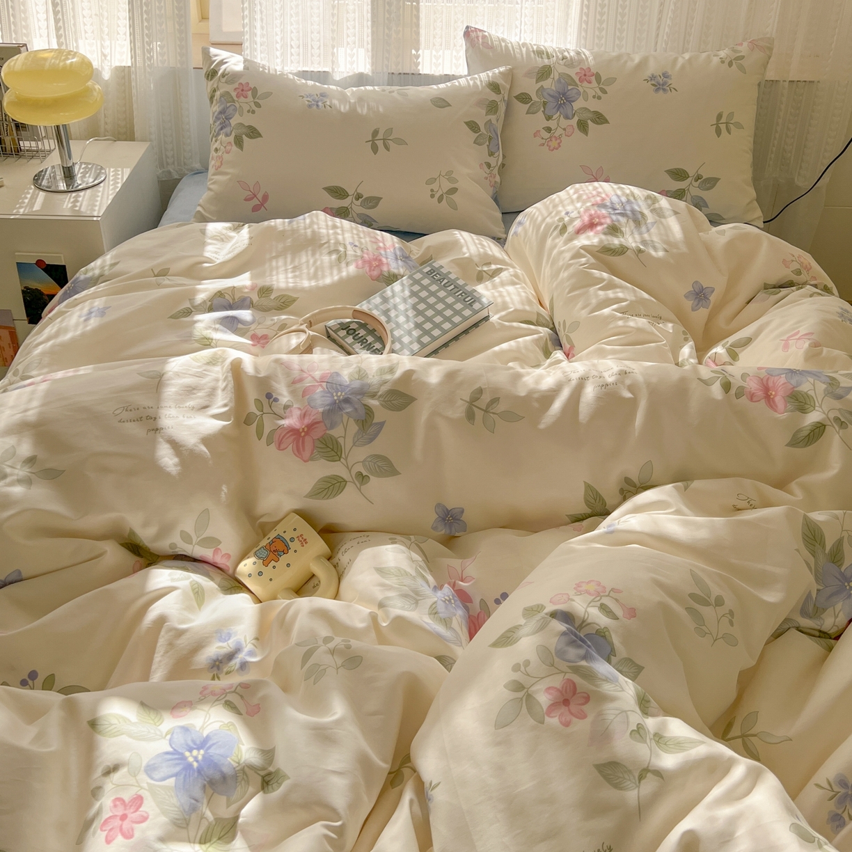 91家纺网 家纺一手货源 找家纺 漫时光 2026新款全棉纯棉印花四件套 花语录