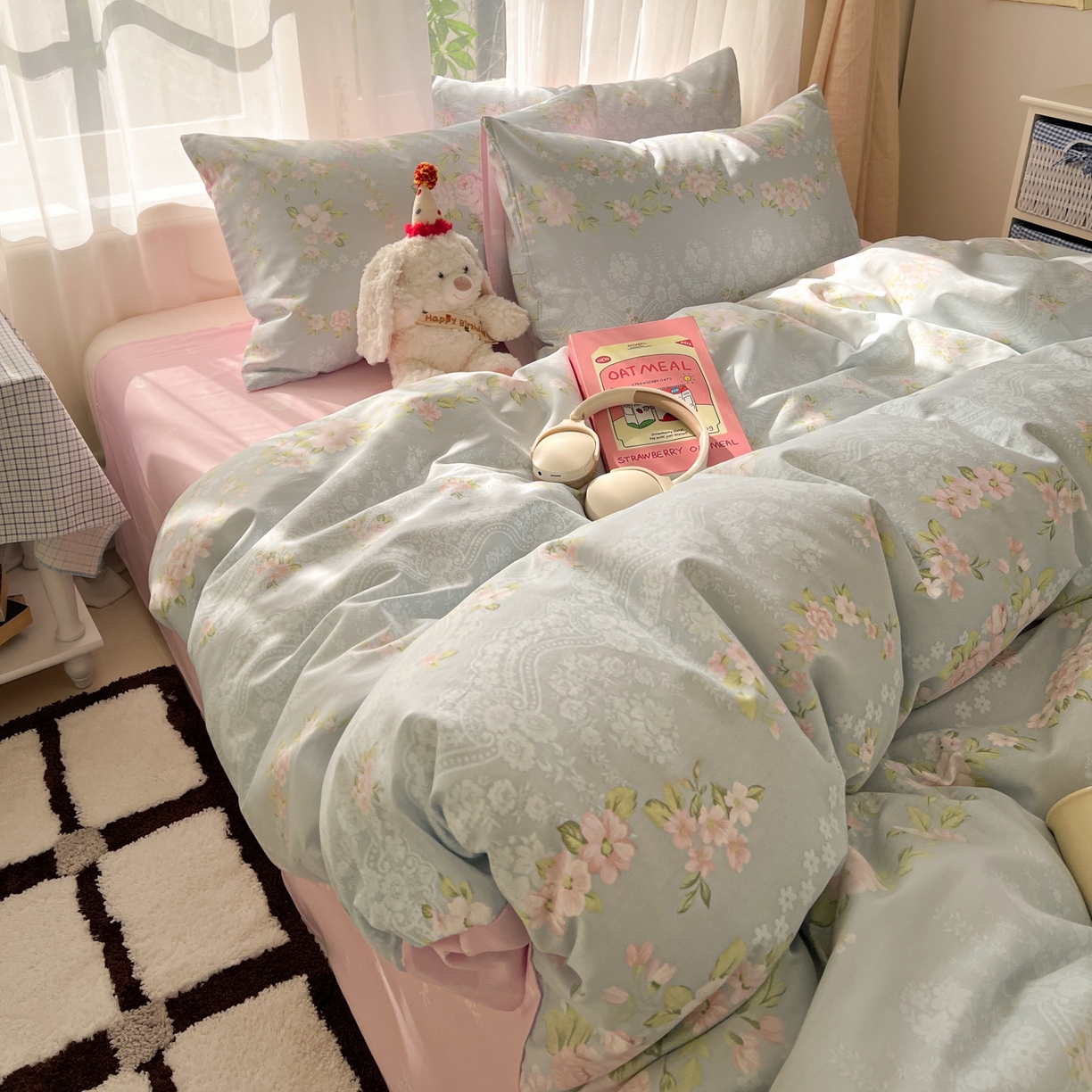 91家纺网 家纺一手货源 找家纺 漫时光 2026新款全棉纯棉印花四件套 魅影