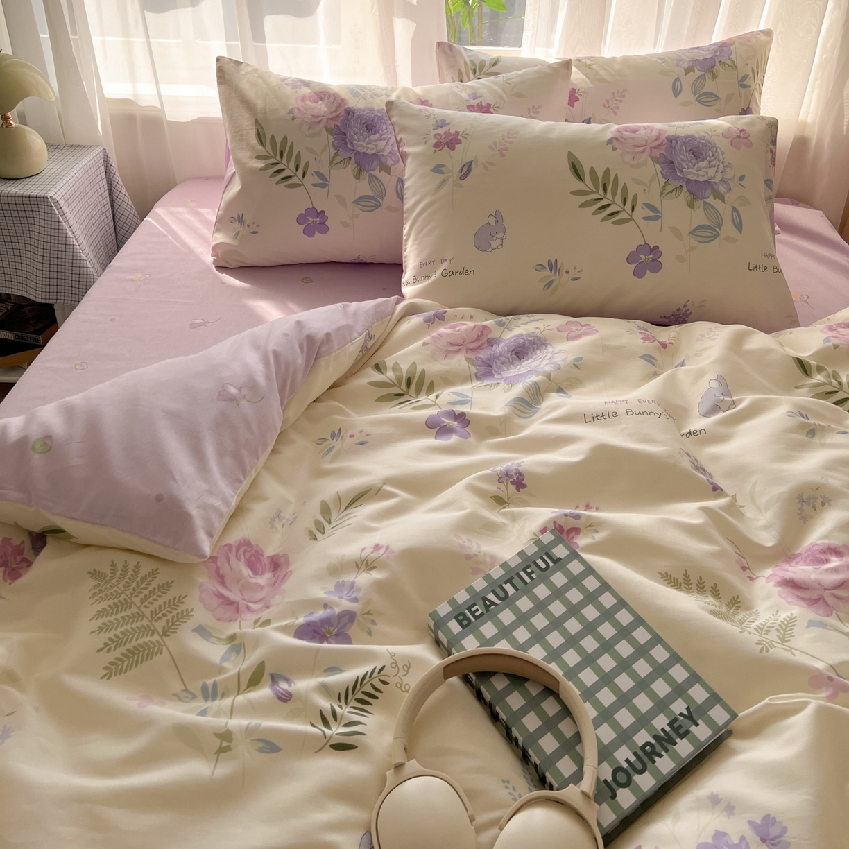 91家纺网 家纺一手货源 找家纺 漫时光 2026新款全棉纯棉印花四件套 莫兰朵