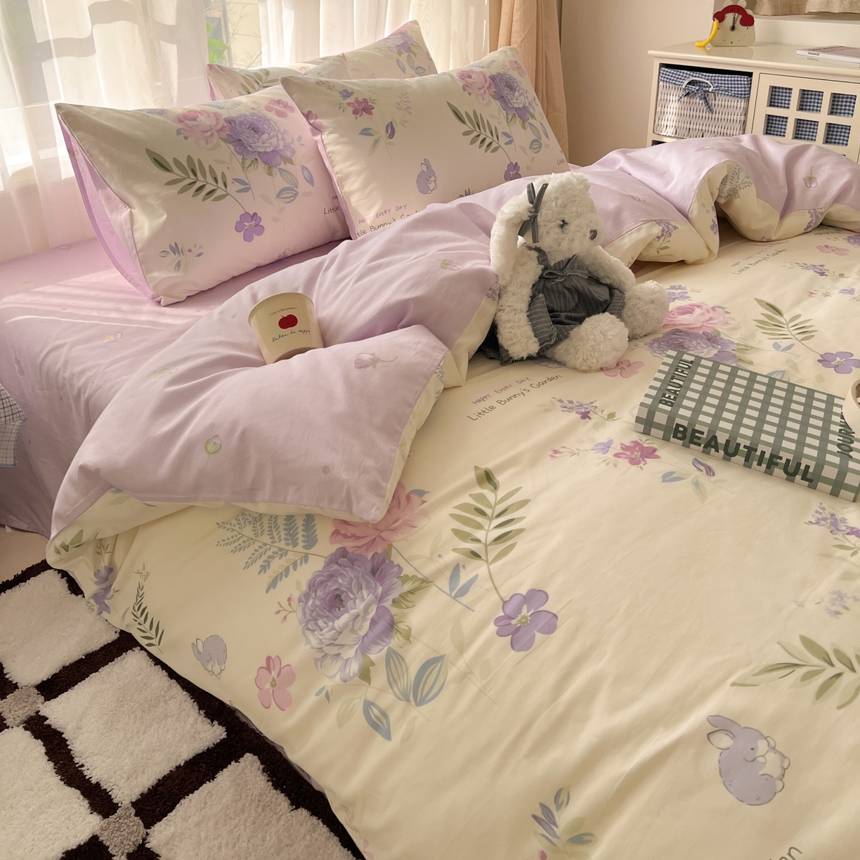 91家纺网 家纺一手货源 找家纺 漫时光 2026新款全棉纯棉印花四件套 莫兰朵