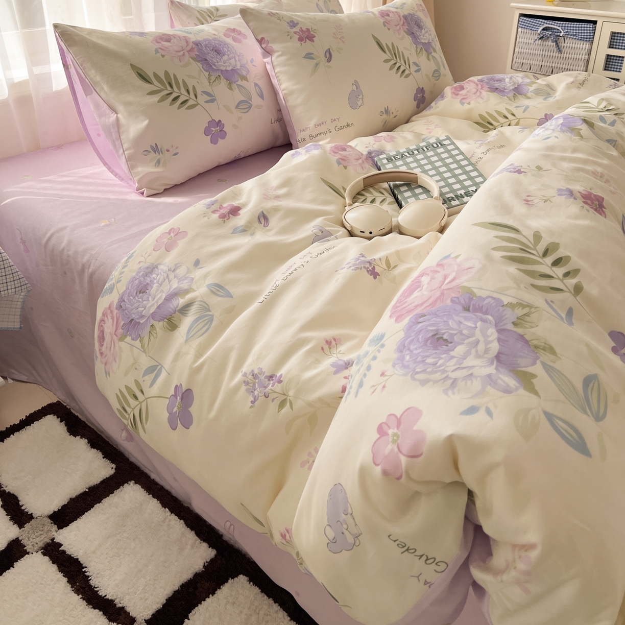 91家纺网 家纺一手货源 找家纺 漫时光 2026新款全棉纯棉印花四件套 莫兰朵