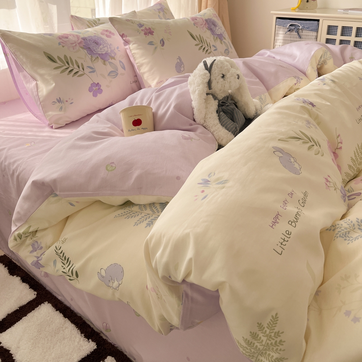 91家纺网 家纺一手货源 找家纺 漫时光 2026新款全棉纯棉印花四件套 莫兰朵