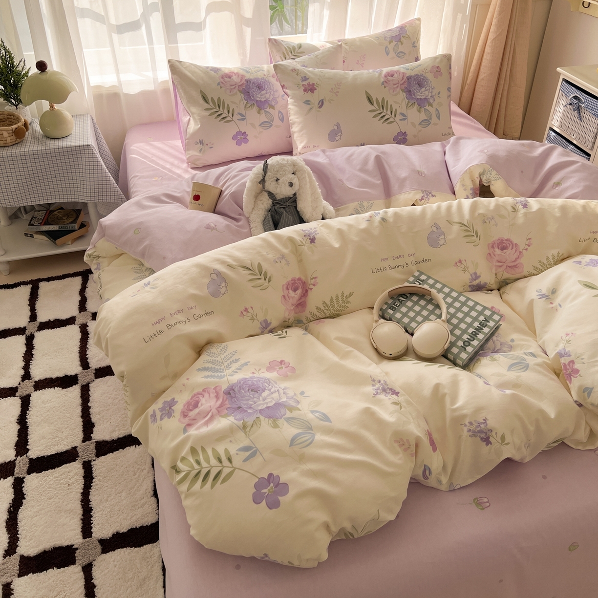 91家纺网 家纺一手货源 找家纺 漫时光 2026新款全棉纯棉印花四件套 莫兰朵