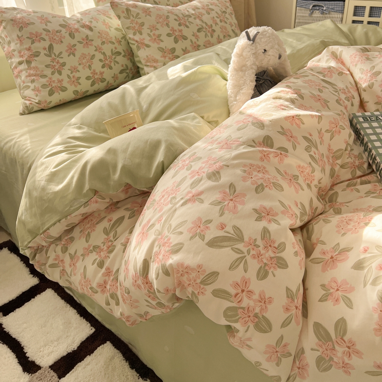 91家纺网 家纺一手货源 找家纺 漫时光 2026新款全棉纯棉印花四件套 南湘