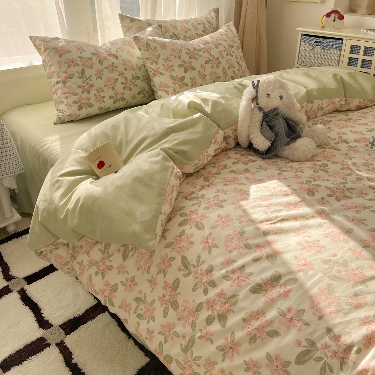 91家纺网 家纺一手货源 找家纺 漫时光 2026新款全棉纯棉印花四件套 南湘