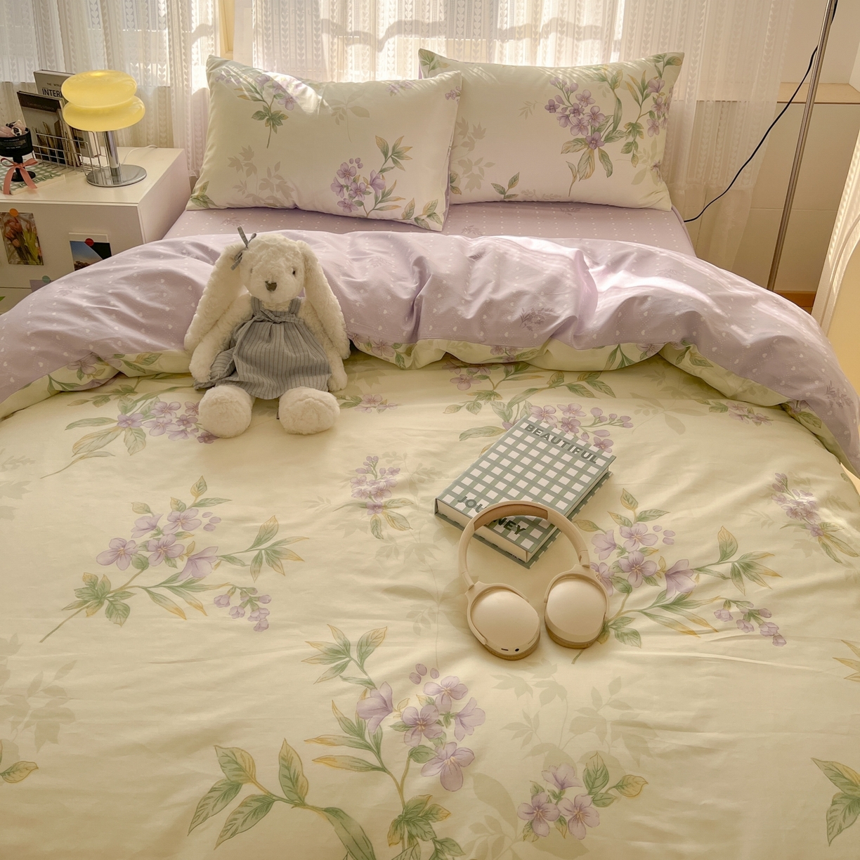 91家纺网 家纺一手货源 找家纺 漫时光 2026新款全棉纯棉印花四件套 清风