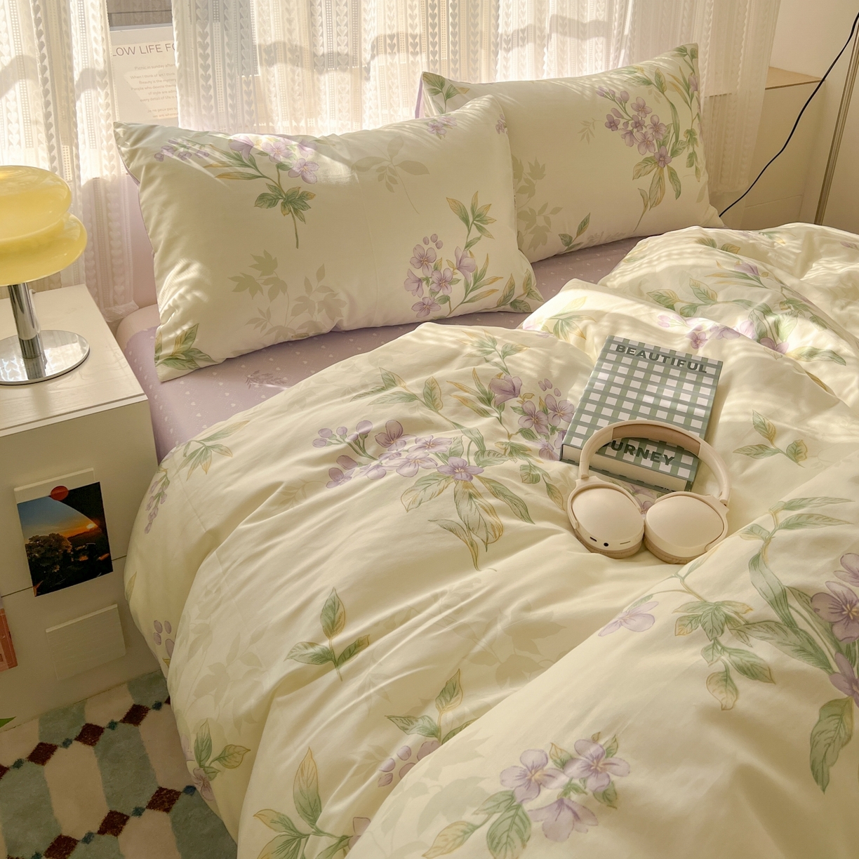 91家纺网 家纺一手货源 找家纺 漫时光 2026新款全棉纯棉印花四件套 清风