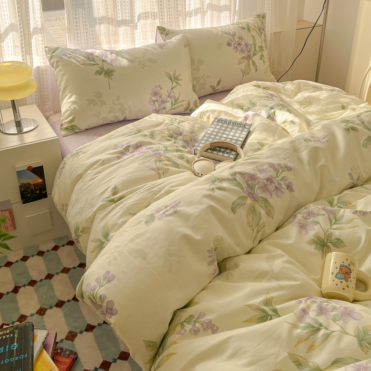 91家纺网 家纺一手货源 找家纺 漫时光 2026新款全棉纯棉印花四件套 清风