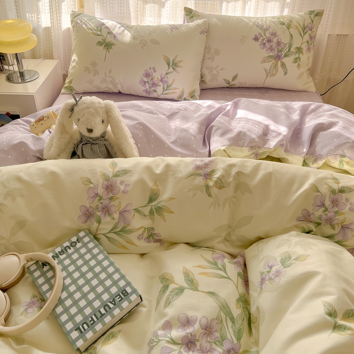 91家纺网 家纺一手货源 找家纺 漫时光 2026新款全棉纯棉印花四件套 清风